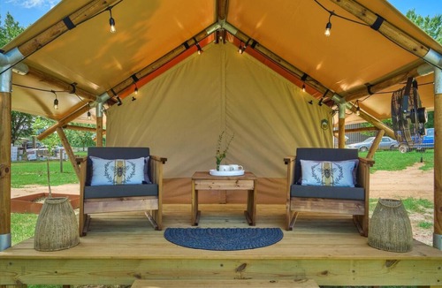 Navasota RV Rental | 4 AC Glamping Tents on Honey Farm in Houston