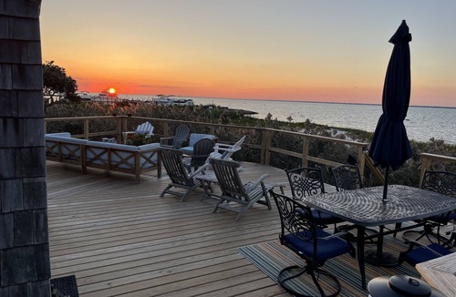 Bayberry Dunes House | 4 bdrm on large private beach. AC. Bayfront. Great view and gorgeous new deck!