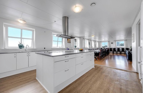 Oddesund Syd House | 40-person holiday home, with large pool area and panoramic views of the.
