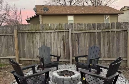 Wichita House | 4BR Retreat Great for Groups with Office Space, Fire Pit & Large Fenced Yard