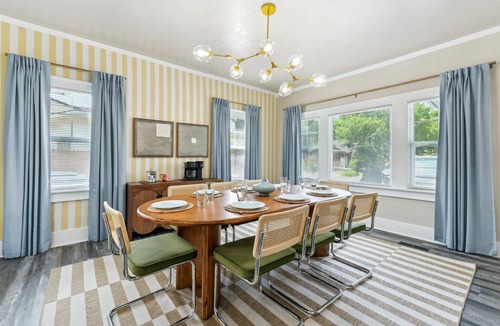 Central Oklahoma City House | 5 Beds Downtown OKC with Pickleball Court, Fire Pit, Hot Tub, Game Lounge