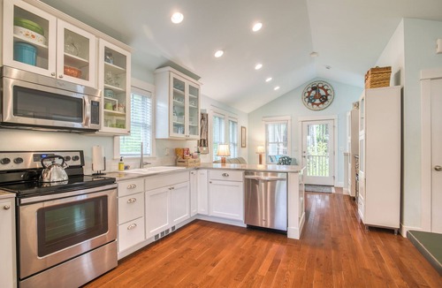 Seabrook House | 5 min. Walk to Town & Beach, Greenbelt Views + Private Backyard
