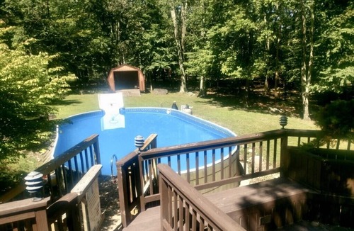 East Stroudsburg House | 5000sqft Mountain View Pool Hot Tub Sauna Firepit Games Multiple LARGE Deck