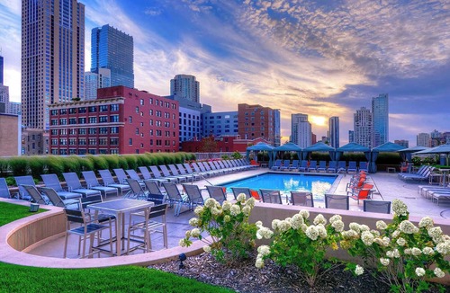 Downtown Chicago Apartment | 52nd Floor MagMile Penthouse Views Fireplace Pool