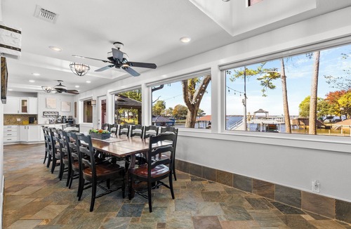 Leisure Land House | 6BR/5Bath Single Story Lake Front Home at Cedar Creek with 3 ensuites & huge patio