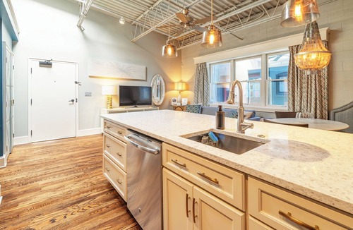 Downtown Asheville Apartment | 80 LEX 203 + free parking 1 BD King/1 BA