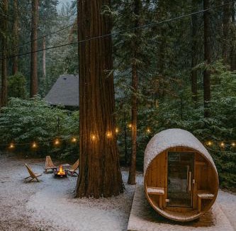 Arnold House | A-Frame Cabin - Sauna, Hot Tub, Fire Pit, Projector