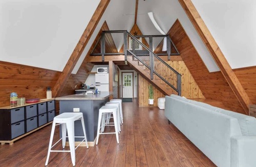 McArthur Cabin | A-Frame Retreat Secluded Fire Pit Nintendo
