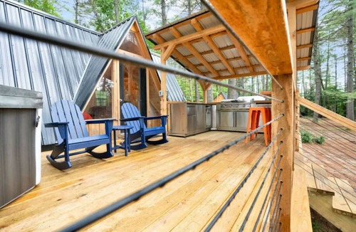 Oxford Cabin | A-Frame Retreat with Inviting Hot Tub