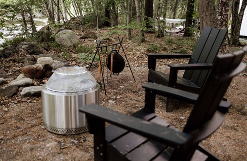 North Woodstock RV Rental | A-Frame Site 34 | Queen Bed | Brook View