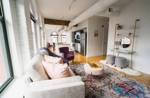 Old Market Apartment | A historic beautifully detailed suite, 1,300 square foot, corner loft in the heart of the Old Market