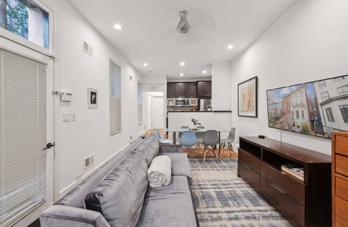 Logan Circle Apartment | Above Ground 1BR with Kitchen, Washer/Dryer & AC!