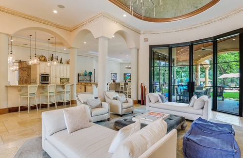 Lower Basin Lake Travis House | Above Hacienda | Waterfront I Pool & Spa with Slide I Pickleball I Playscape