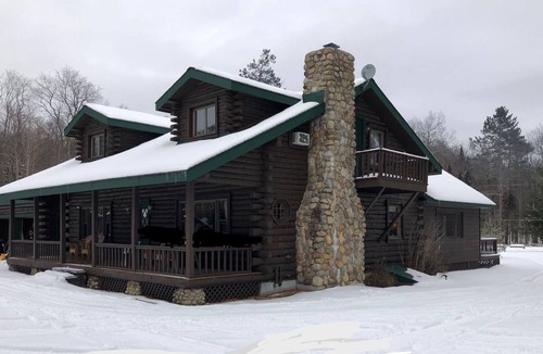 Cold Brook Cabin | Adirondack 4 bedroom Spacious Cabin, beautiful stone fireplace