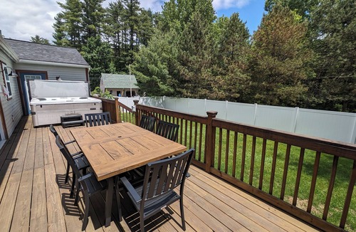 Lake George House | Adirondack Luxury: Hot Tub, Fire Pit, Walk to Lake
