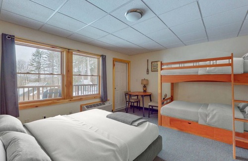 Schroon Lake Hotel | Adirondack-Style Room w/Lakeview from Balcony | Pool, Onsite Dock, Game Room