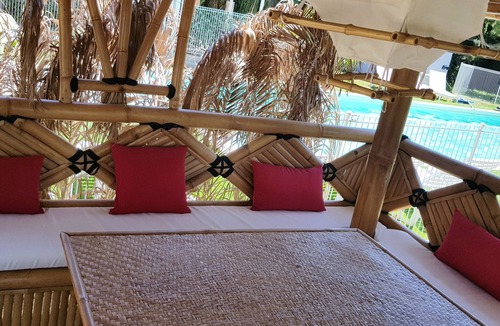 Milhaud Ski Chalet | Air-conditioned 2-bedroom chalet with pool, slide, garden, games.