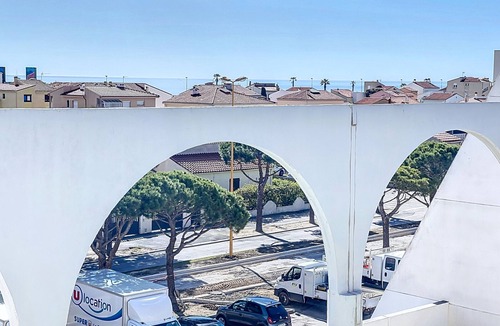 Le Barcares Apartment | Air-conditioned apartment for 4 with pool, terrace and sea view
