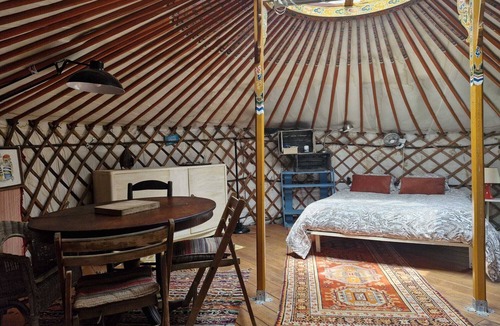 Lussas Other | Air-conditioned yurt, near a silkworm nursery amid 8 hectares of wild thyme