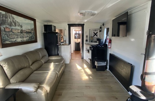 Minden Cabin | All aboard! Riverfront FJ&G Caboose