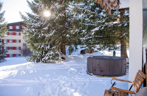 Valbella Apartment | Alpine Retreat with Private Hot Tub
