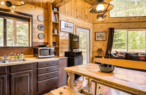 Taos Ski Valley Cabin | Amazing A-frame with mountain-view deck - walk to lifts, fireplace, dog-friendly