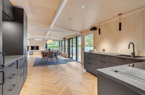 Skødshoved Strand House | Amazing home in Knebel with indoor swimming pool