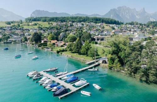 Einigen Apartment | Apartment Niesen in See- und Bergnähe, modern, Erdgeschoss, ohne Treppen, 4 Gäste