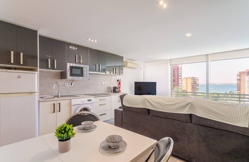 Cabo de las Huertas Apartment | Apartment 'Vistas Al Mar' with Shared Pool, Wi-Fi and Air Conditioning