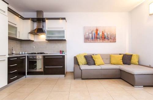 Novalja Apartment | Apartment with Terrace and Partial Sea View and grill