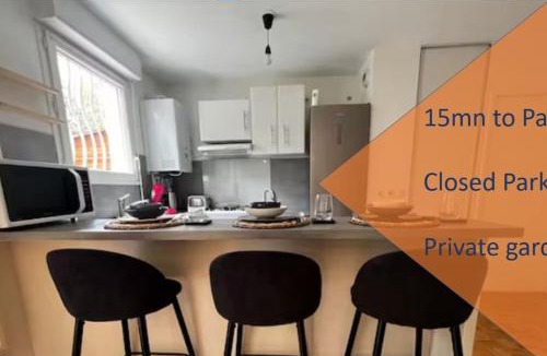 Le Bourget Apartment | Appart calme avec jardin et parking. 15mn de Paris