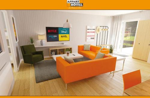 Les Rosiers-sur-Loire Apartment | APPART'HÔTEL Les Prés Blondeau, 1 à 10 personnes, 3 chambres, Terrasse, Parking privé, Wifi, Arrivée autonome 24-7
