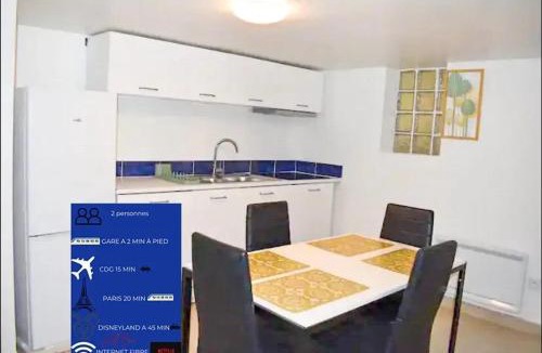 Arnouville Apartment | Appartement cosy à Arnouville - 34 m² avec vue jardin