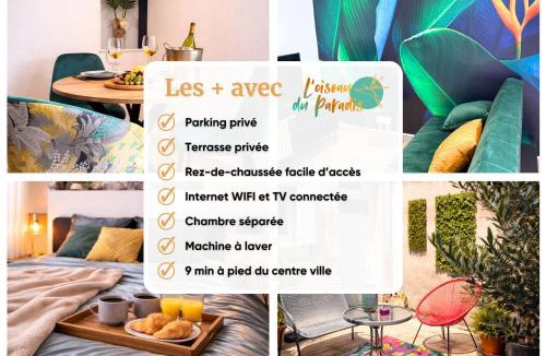 Moulins Apartment | Appartement Oiseau du Paradis avec terrasse parking privé proche centre