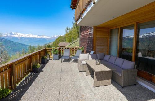Saint-Martin Apartment | Appartement Tsandelanne avec terrasse panoramique, Val d'Hérens