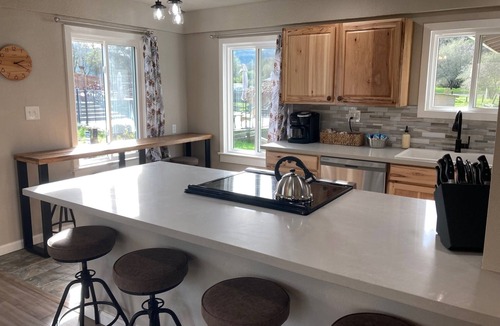 Three Rivers Cottage | Arcade Games/Shared Pool/Walk to Town/Large Deck with Mountain Views