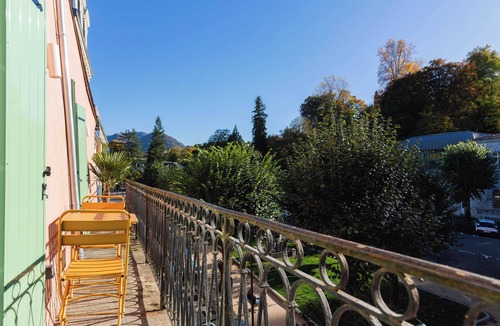 Bagneres-de-Bigorre Apartment | Architect-designed 2-bedroom duplex Balcony facing the spa