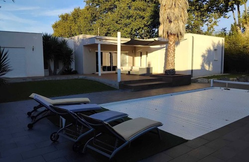 Salleles-d'Aude Villa | Architect-designed villa, not overlooked, heated pool, 30 minutes from the beach at Gruissan