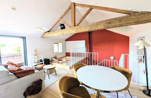 Monnieres House | Architect loft with private Jacuzzi - Home cinema - large hammock