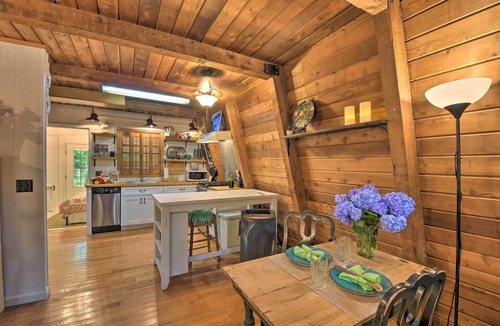 Gumlog Cabin | Artist's A-Frame Cabin w/New Interior + Deck