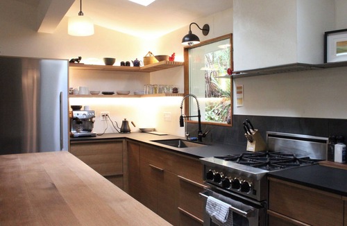 Geneva House | Artists Stone Cabin with Bathhouse, Sauna & Cedar Soaking Tub