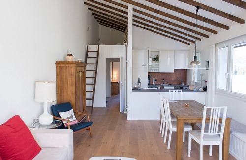Lenzerheide Apartment | Attic apartment with pool, sauna, and fireplace