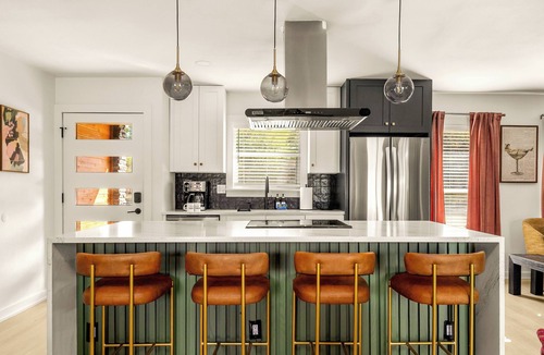 South Manchaca House | Austin Getaway: Heated Pool, Hot Tub, Ping Pong, Fireplace & Private Theater