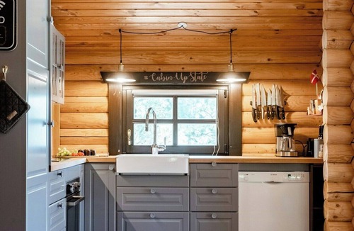 Fjerritslev House | Authentic log house amid evergreens in Vendsyssel