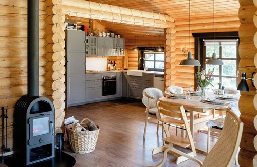Fjerritslev House | Authentic log house amid evergreens in Vendsyssel