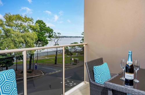 Bongaree Apartment | Awesome, modern, open-plan 3rd floor (with lift) unit with stunning water views.