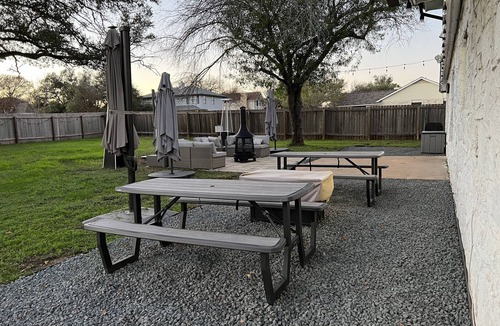 Round Rock House | Awesome remodeled home with a movie room and a massive backyard with a firepit