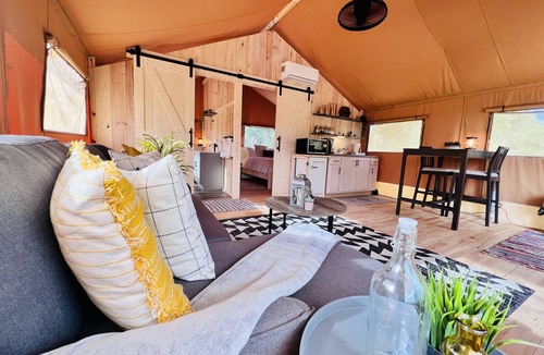 Punta Gorda RV Rental | Backyard glamping with hot tub