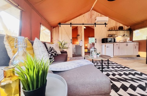 Punta Gorda RV Rental | Backyard glamping with hot tub
