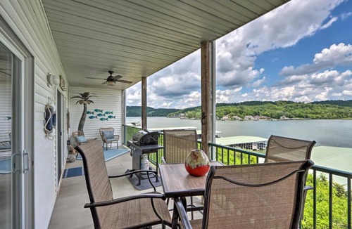 Camdenton House | Balcony & Seasonal Pool: Lakefront Ozark Condo